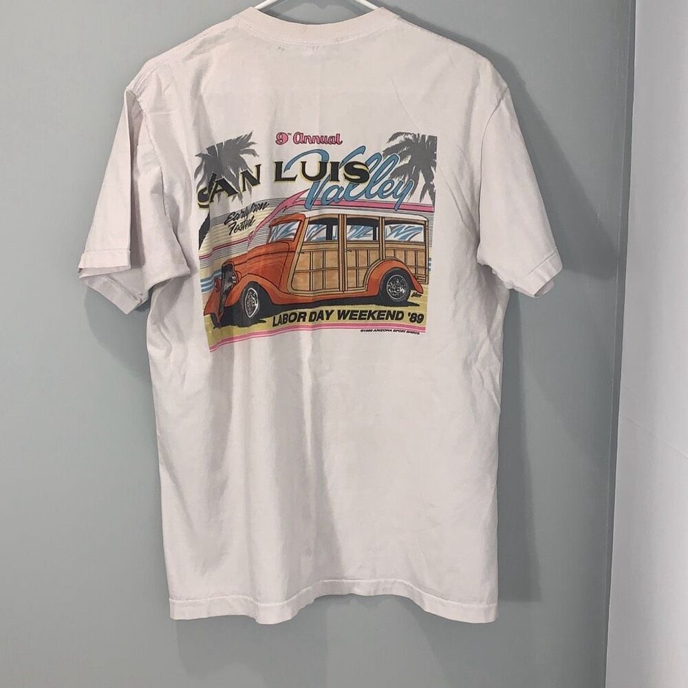 Vtg 80s Arizona Sport Unisex San Luis Valley 9th Annual Labor Day Tee White XL‎